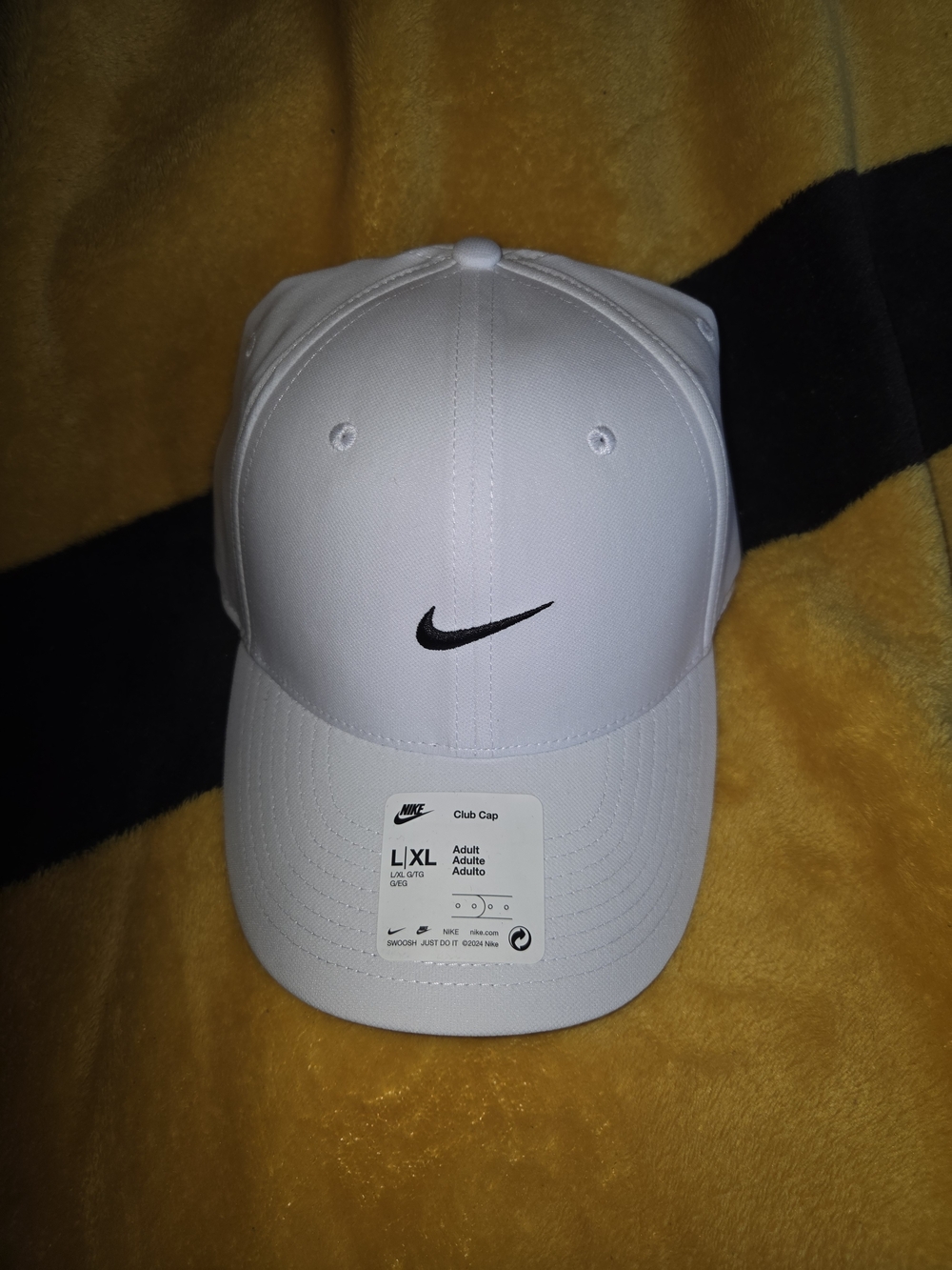 Nike White Club Cap with Black Swoosh